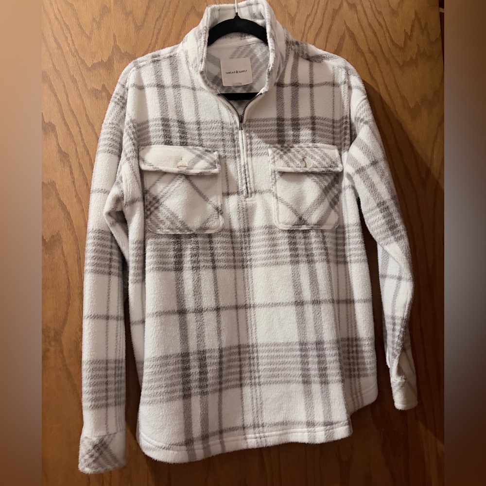 Thread & Supply| Fleece Quarter Zip Shacket